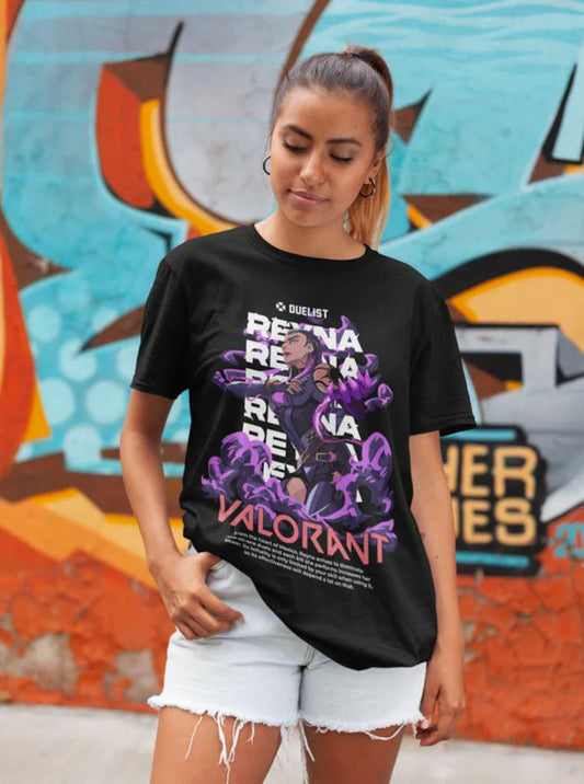 AME OVER Reyna Arcade Graphic T-Shirt – Retro VALORANT Gamer Tee