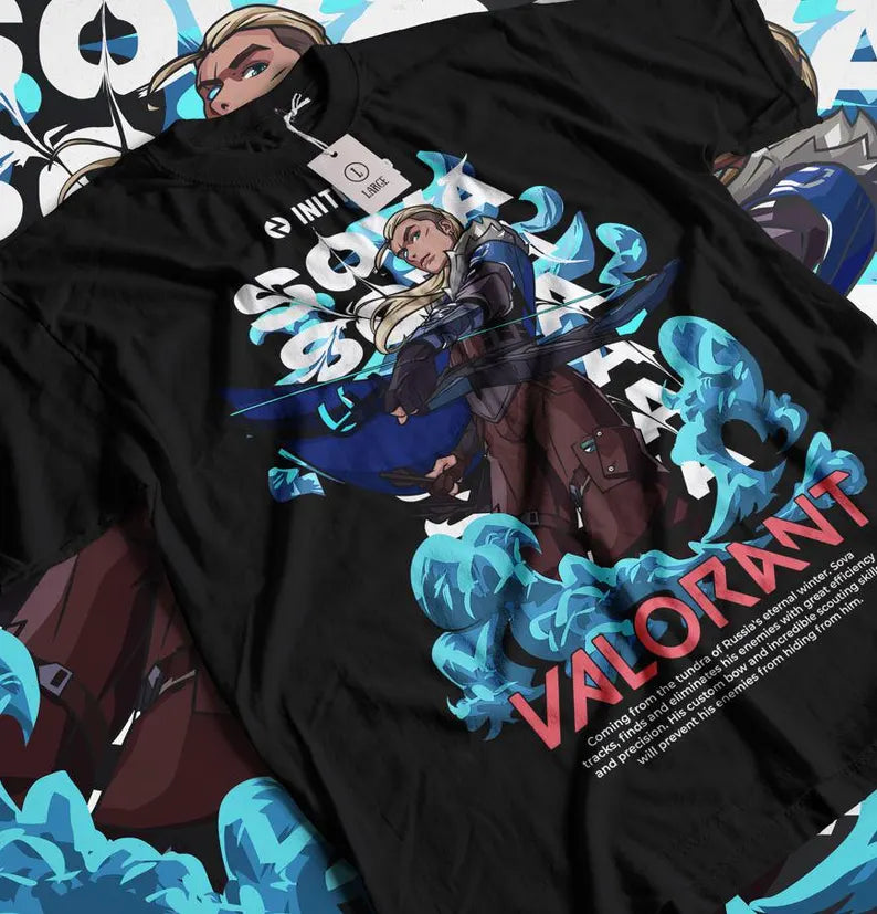 GAME OVER SOVA – Classic Retro VALORANT Gamer Graphic T-Shirt