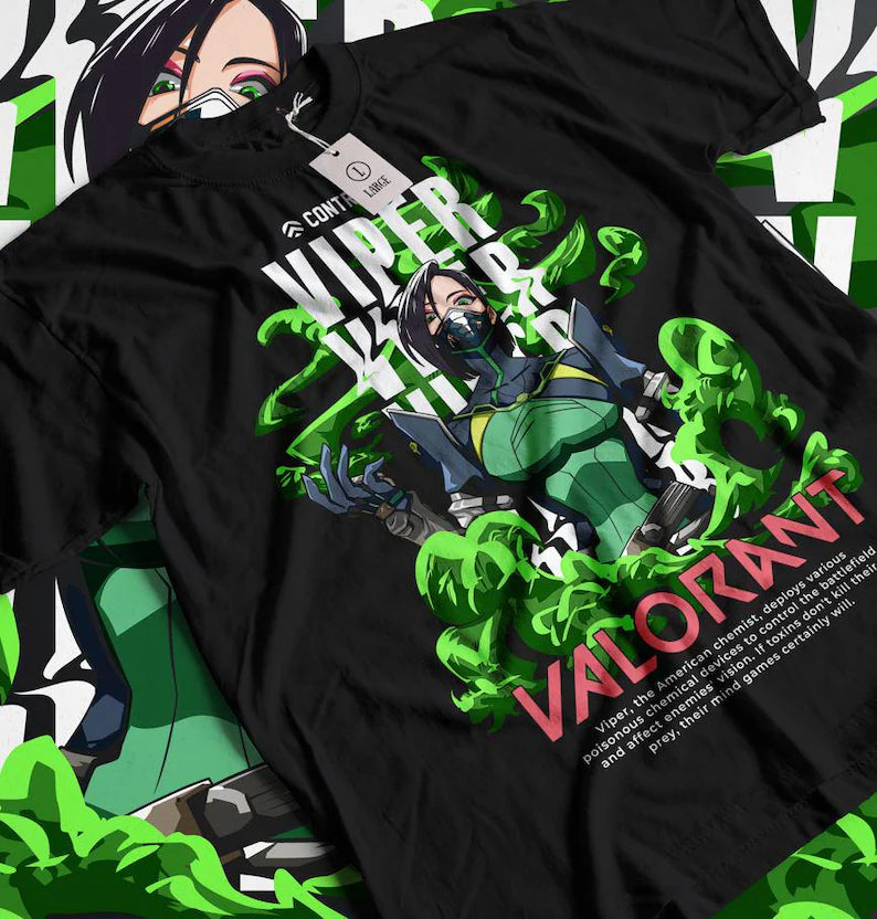 GAME OVER Viper Retro Gaming Graphic Tee – VALORANT Unisex T-Shirt